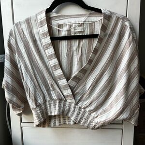 Urban Outfitters Striped Linen Crop Top - Size XS